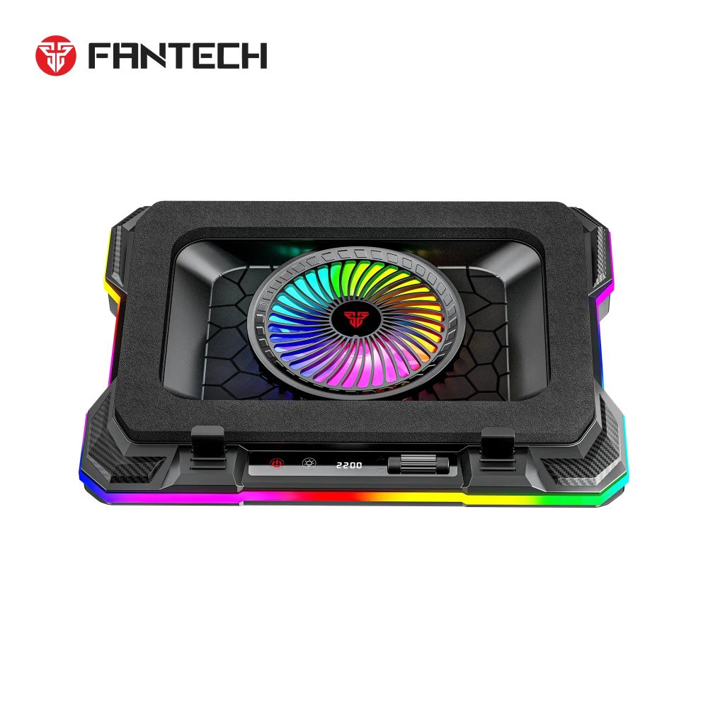 Fantech NC22 Single Fan RGB Laptop Cooler with Touch Panel & Phone Holder Fantech NC22 Single Fan RGB Laptop Cooler with Touch Panel & Phone Holder